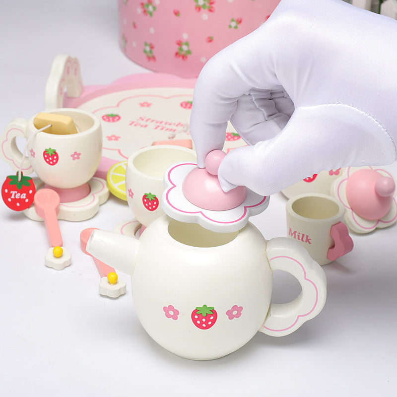 Wooden Lemon White Tea Set