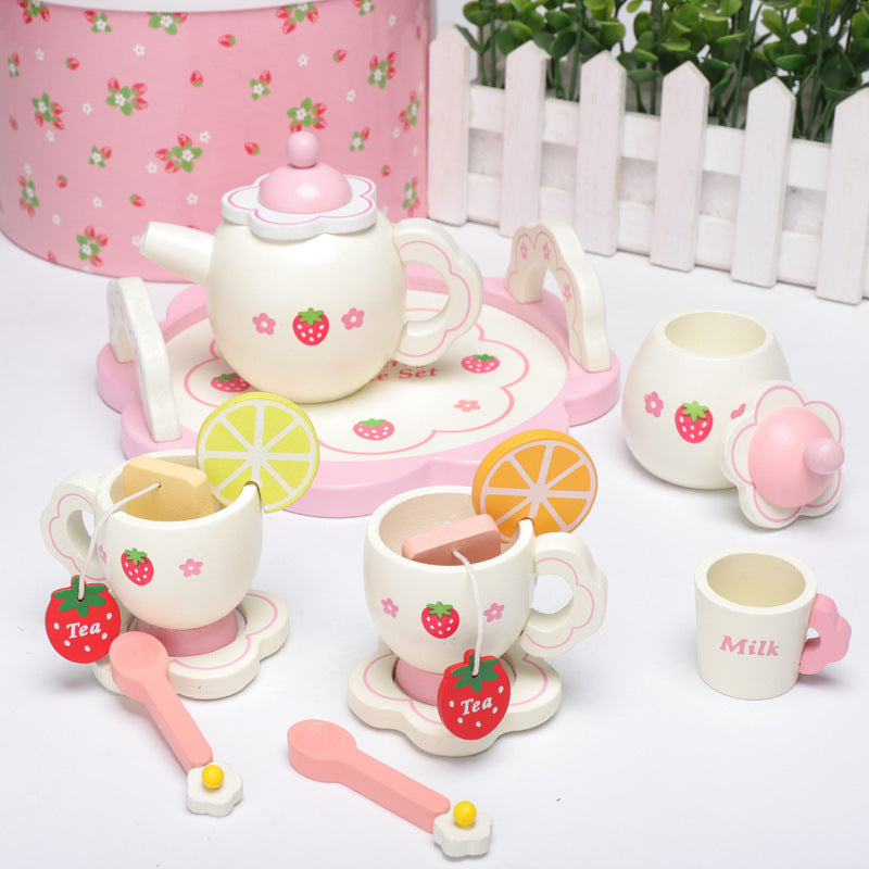Wooden Lemon White Tea Set