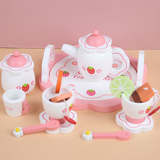 Wooden Lemon White Tea Set