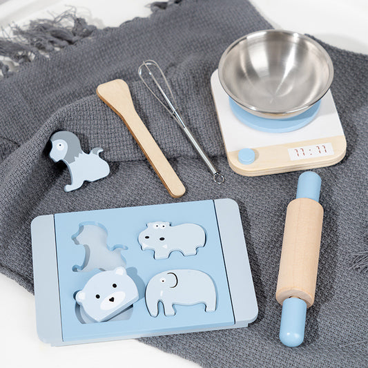 Wooden Play Kitchen Set for Toddlers