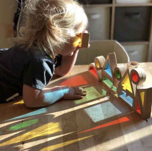 Wooden Acrylic Rainbow Building Blocks